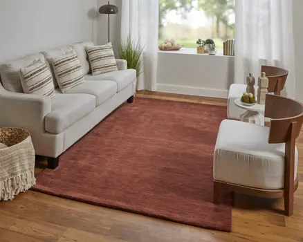 2' X 3' Orange and Red Wool Hand Woven Area Rug