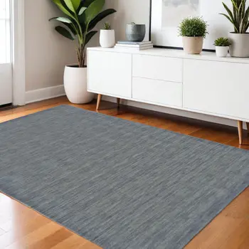 4' X 6' Gray Wool Hand Woven Area Rug