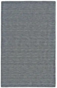 8' X 11' Blue and Gray Wool Hand Woven Area Rug