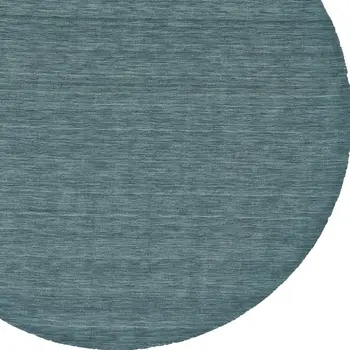 8' Blue Green Round Wool Hand Woven Area Rug