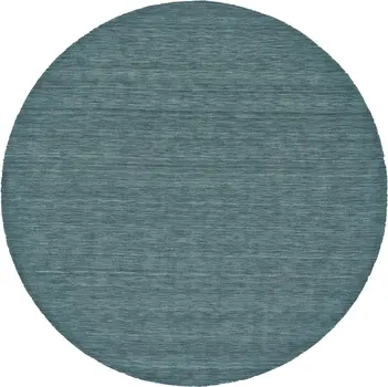 10' Blue And Green Round Wool Hand Woven Stain Resistant Area Rug
