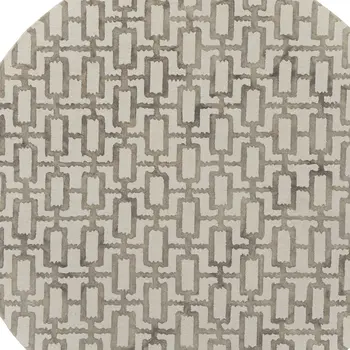 10' Ivory and Tan Round Trellis Hand Tufted Area Rug