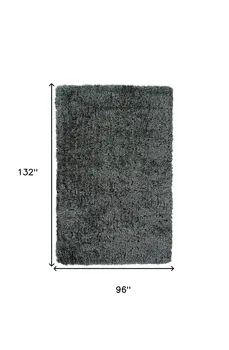 8' X 11' Gray Shag Hand Tufted Area Rug