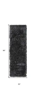 8' Gray Shag Hand Tufted Runner Rug