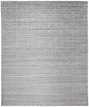 2' X 3' Silver Floral Hand Woven Area Rug