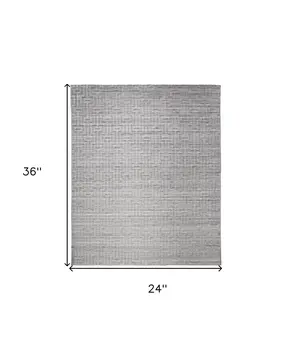 2' X 3' Silver Floral Hand Woven Area Rug