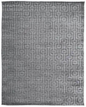 5' X 8' Gray And Silver Geometric Hand Woven Area Rug
