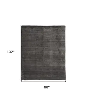 5' X 8' Gray Geometric Hand Woven Area Rug