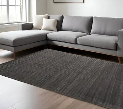 5' X 8' Gray Geometric Hand Woven Area Rug