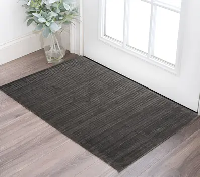 2' X 3' Gray Geometric Hand Woven Area Rug