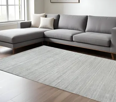 6' X 9' Ivory Geometric Hand Woven Area Rug