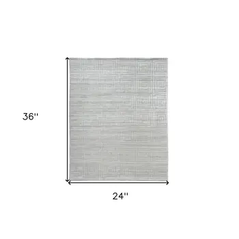 2' X 3' Ivory Geometric Hand Woven Area Rug