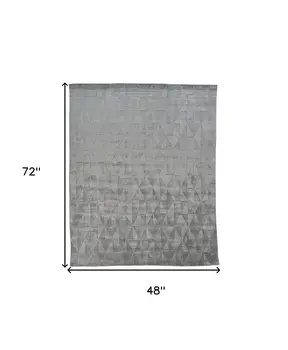 4' X 6' Gray Geometric Hand Woven Area Rug