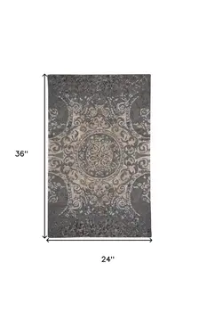 2' X 3' Gray Blue And Taupe Wool Abstract Tufted Handmade Stain Resistant Area Rug