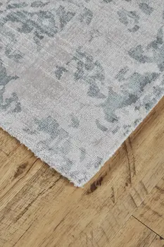5' X 8' Blue and Gray Abstract Hand Woven Area Rug