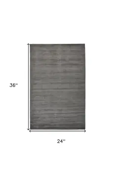 2' X 3' Gray And Black Hand Woven Area Rug