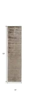 10' Ivory and Tan Hand Woven Runner Rug