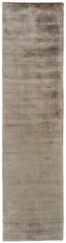 10' Ivory and Tan Hand Woven Runner Rug