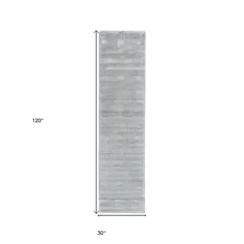 10' Gray Hand Woven Runner Rug