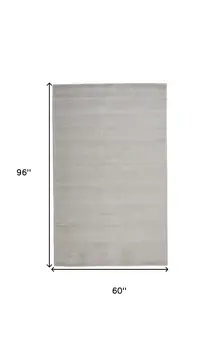 5' X 8' Gray And Silver Hand Woven Area Rug
