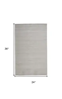 2' X 3' Gray And Silver Hand Woven Distressed Area Rug