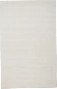 4' X 6' White Hand Woven Distressed Area Rug