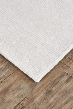 2' X 3' White Hand Woven Distressed Area Rug