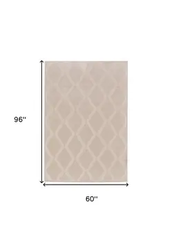 5' X 8' Ivory Geometric Area Rug