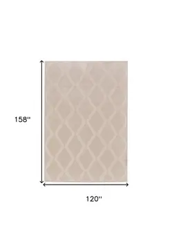 10' X 13' Ivory And Tan Geometric Stain Resistant Area Rug
