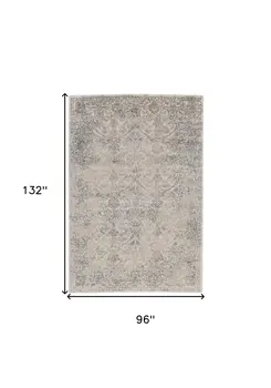 8' X 11' Ivory Gray And Black Abstract Stain Resistant Area Rug