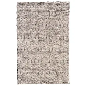 10' X 13' Gray and Ivory Wool Hand Woven Area Rug