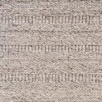 10' X 13' Gray and Ivory Wool Hand Woven Area Rug