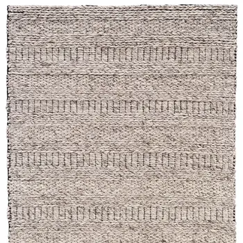 10' X 13' Gray and Ivory Wool Hand Woven Area Rug