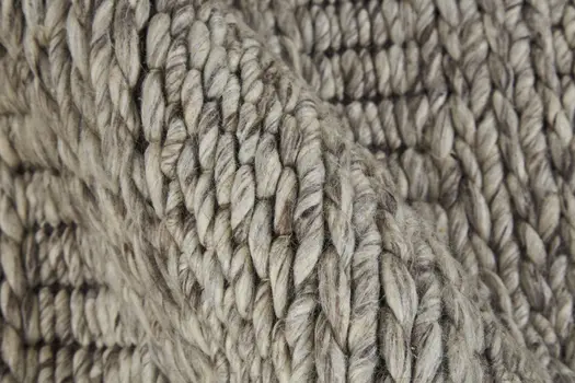 10' X 13' Gray and Ivory Wool Hand Woven Area Rug