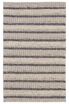 4' X 6' Gray and Ivory Wool Hand Woven Area Rug