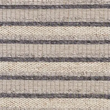 4' X 6' Gray and Ivory Wool Hand Woven Area Rug