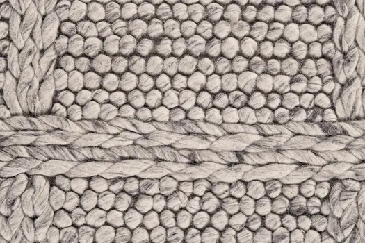 5' X 8' Gray and Ivory Wool Plaid Hand Woven Area Rug