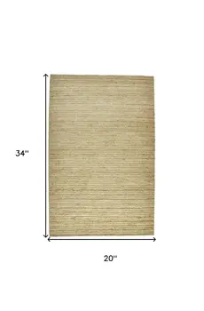2' X 3' Tan Ivory And Taupe Hand Woven Area Rug