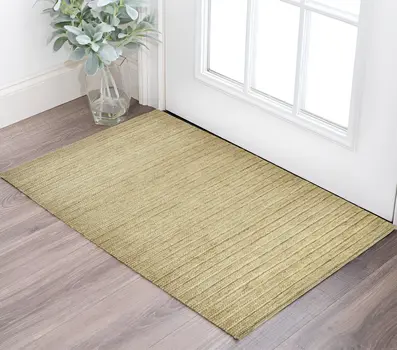 2' X 3' Tan Ivory And Taupe Hand Woven Area Rug