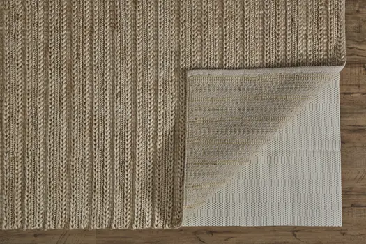 2' X 3' Tan Ivory And Taupe Hand Woven Area Rug