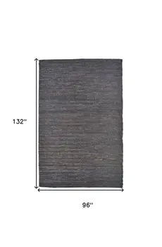 8' X 11' Brown Blue And Taupe Hand Woven Area Rug