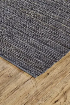 2' X 3' Brown Blue And Taupe Hand Woven Area Rug