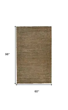 5' X 8' Brown And Gray Hand Woven Area Rug