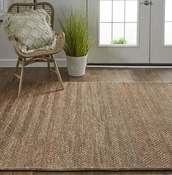 5' X 8' Brown And Gray Hand Woven Area Rug