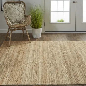 2' X 3' Tan Orange And Brown Hand Woven Area Rug