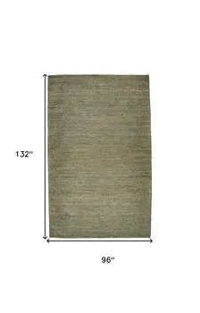8' X 11' Green Gray And Tan Hand Woven Area Rug