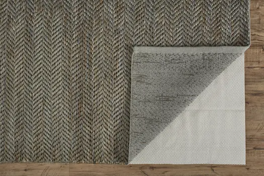 8' X 11' Green Gray And Tan Hand Woven Area Rug