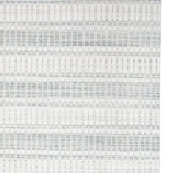 2' X 3' Ivory And Blue Striped Hand Woven Area Rug