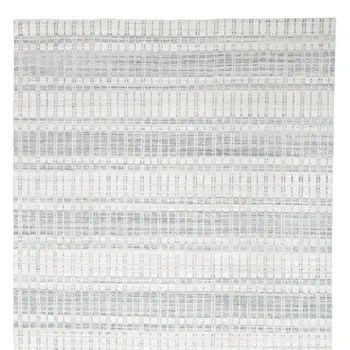 2' X 3' Ivory And Blue Striped Hand Woven Area Rug