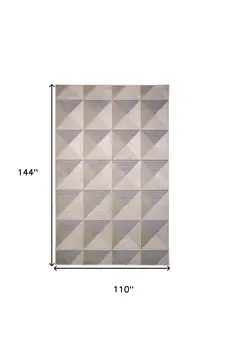 9' X 12' Beige Gray And Ivory Geometric Area Rug